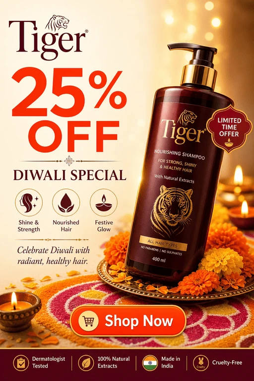 Tiger shampoo bold animal-themed brand ad